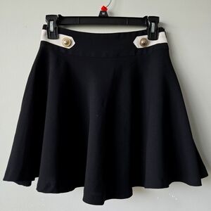 Black Mini Skirt with Gold Accents